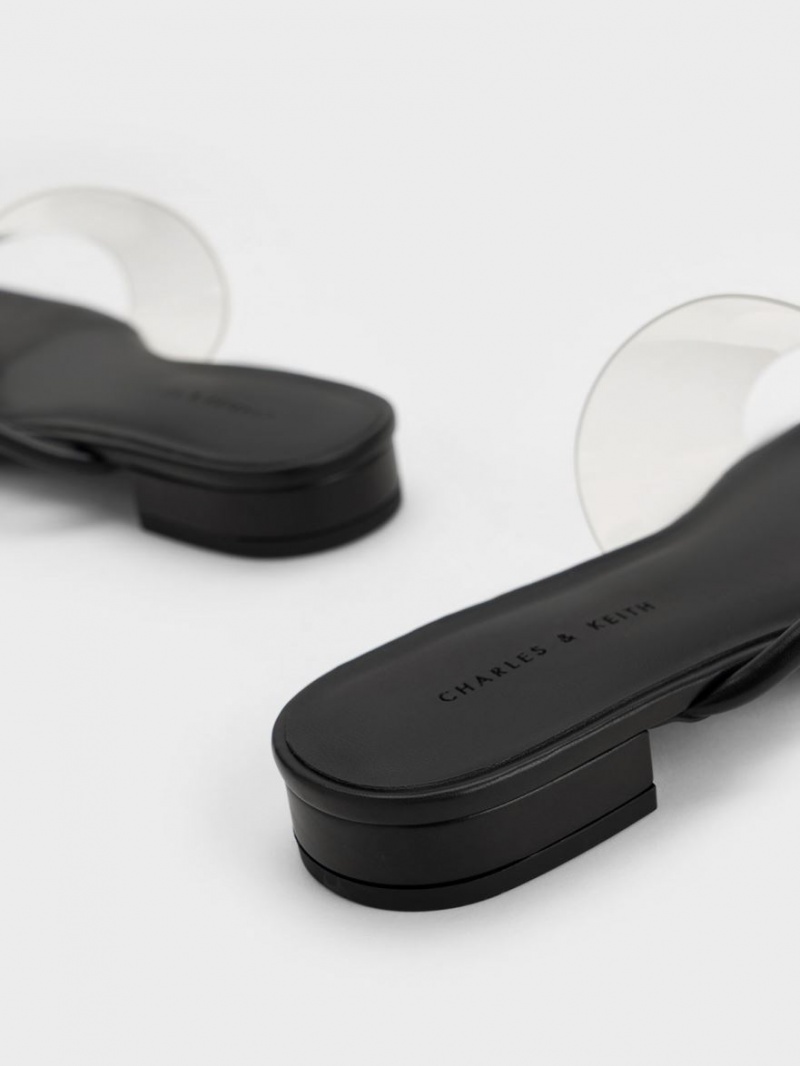 Σανδαλια Charles And Keith Transparent Στρινγκ μαυρα | 93704-SXUG