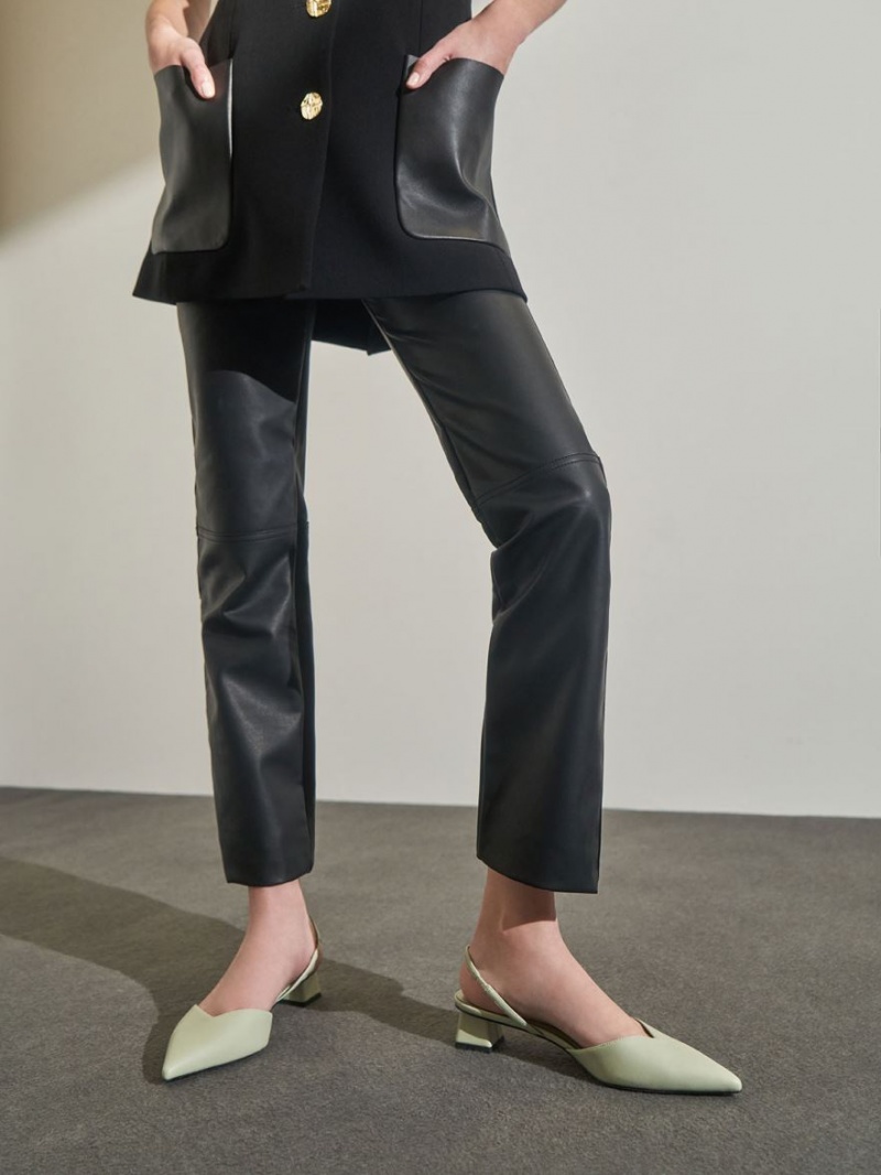 Γοβεσ Charles And Keith Trapeze Heel Slingback μεντα | 76102-ENQY
