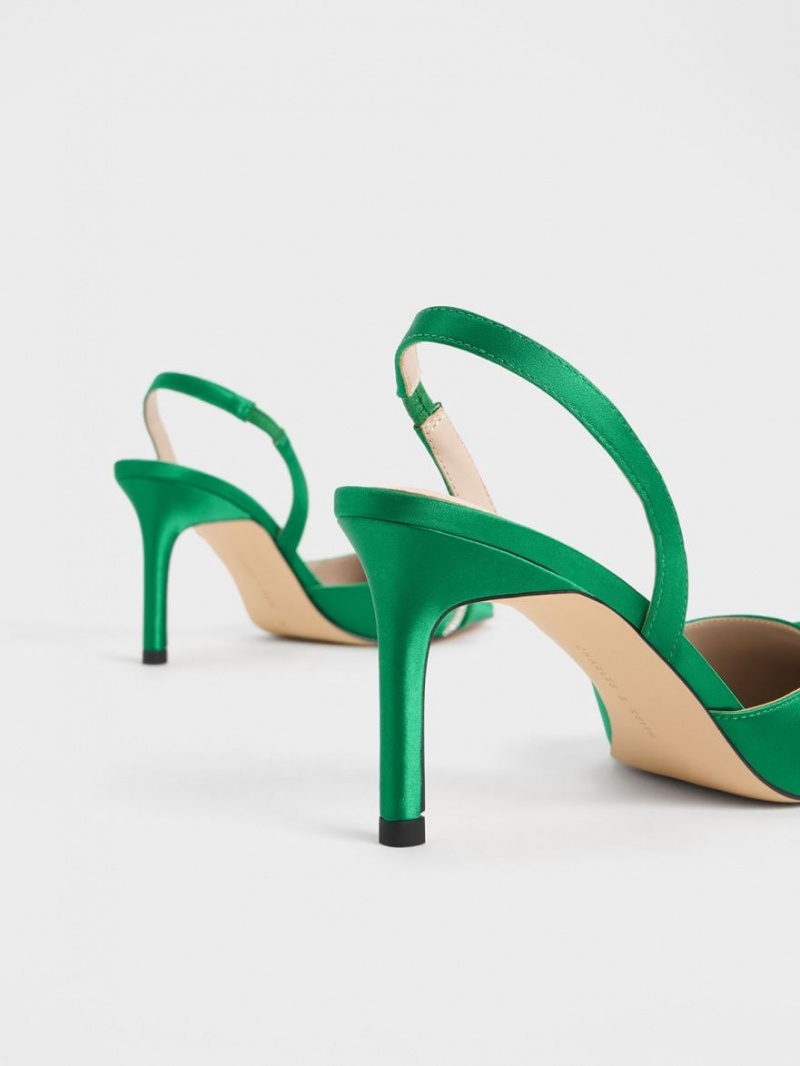 Γοβεσ Charles And Keith Twist Detail Satin Slingback πρασινο | 79821-YLOR