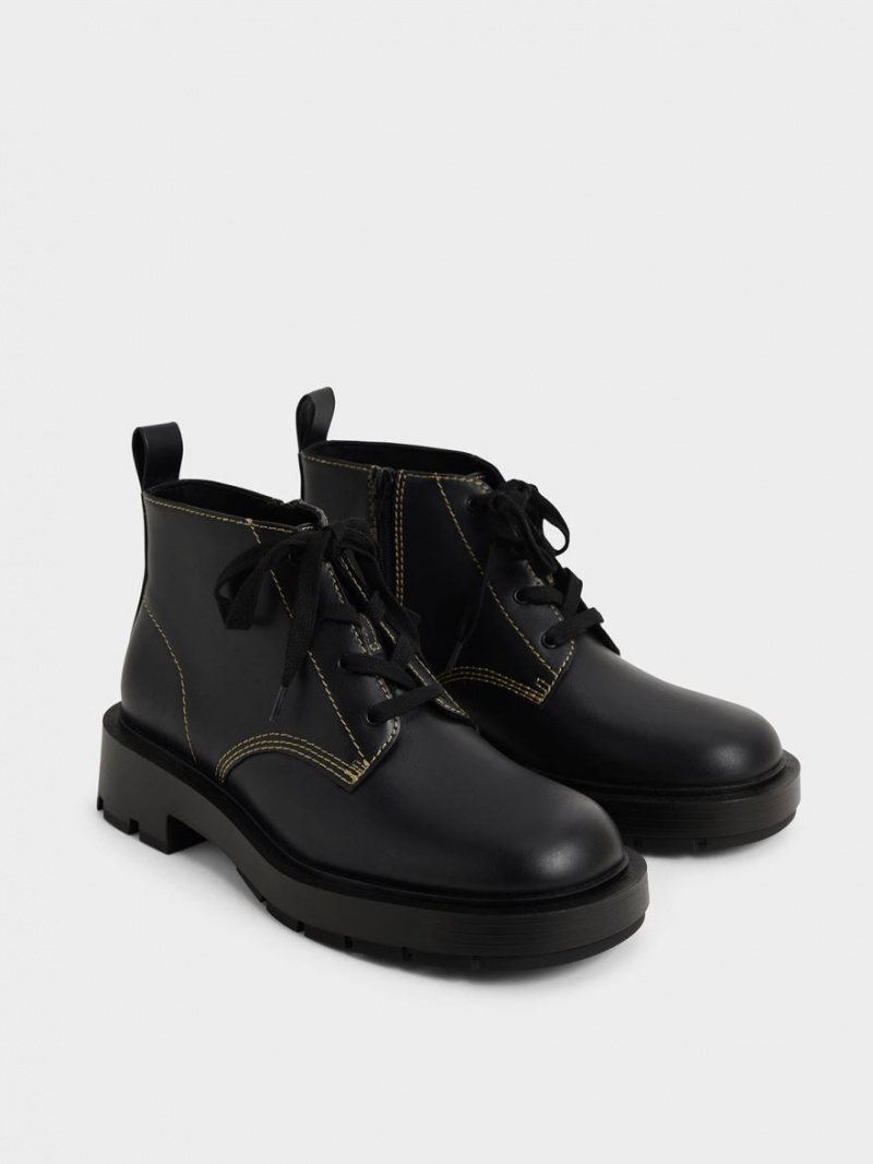 Μποτακια Charles And Keith δαντελα-Up μαυρα | 67082-SPIL
