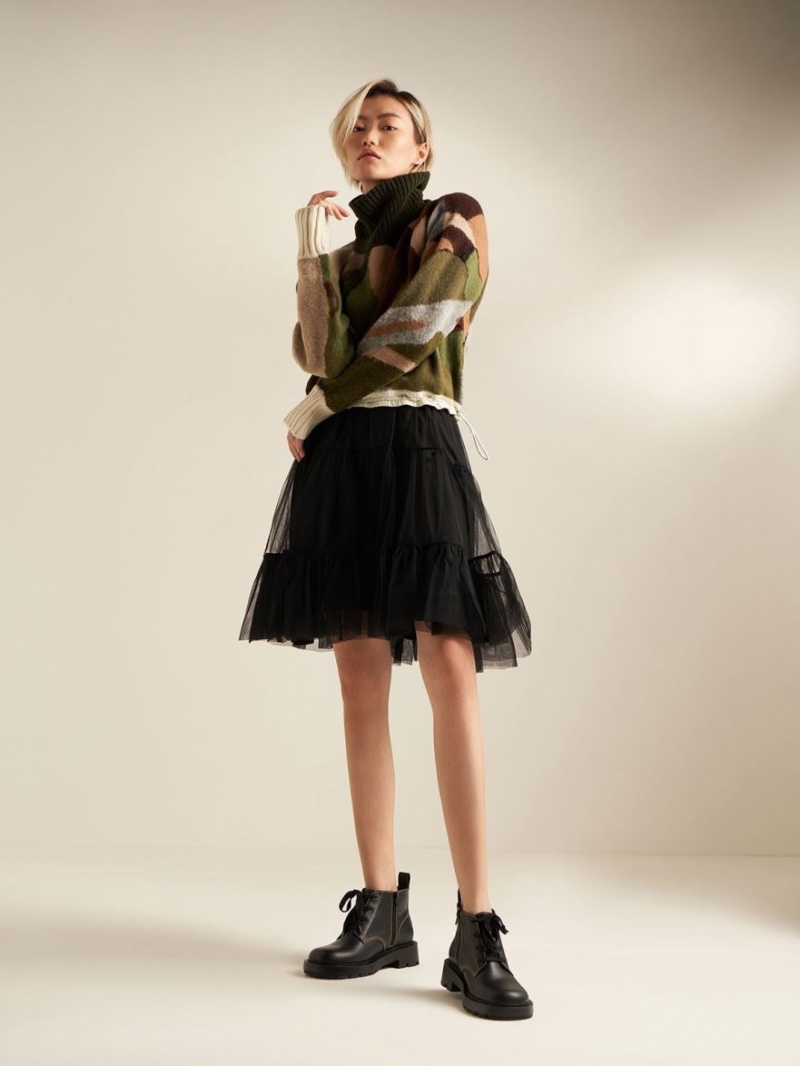 Μποτακια Charles And Keith δαντελα-Up μαυρα | 67082-SPIL
