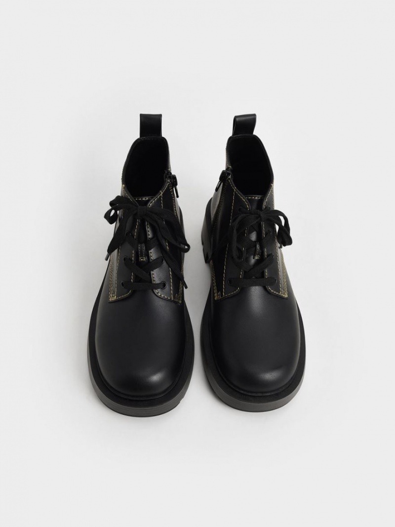 Μποτακια Charles And Keith δαντελα-Up μαυρα | 67082-SPIL