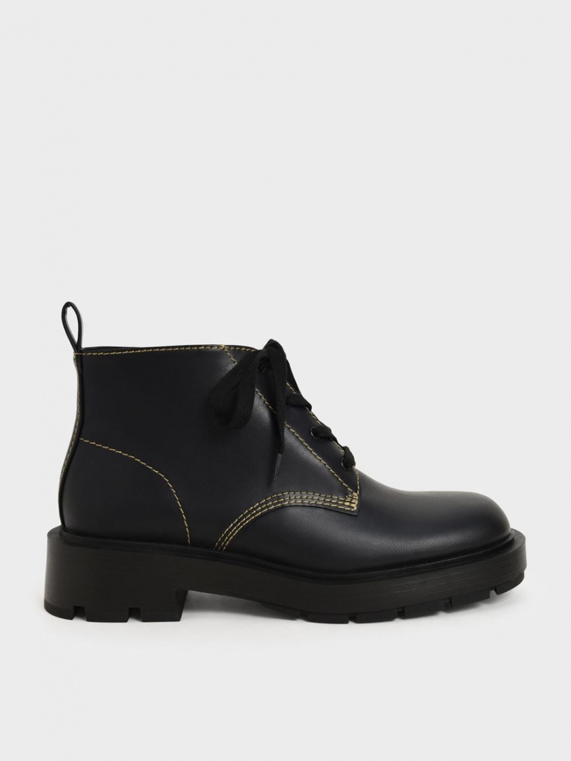 Μποτακια Charles And Keith δαντελα-Up μαυρα | 67082-SPIL