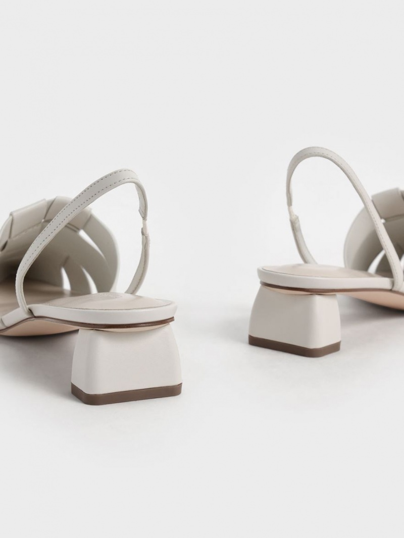 Γοβεσ Charles And Keith Woven Slingback ασπρα | 20497-BDUE