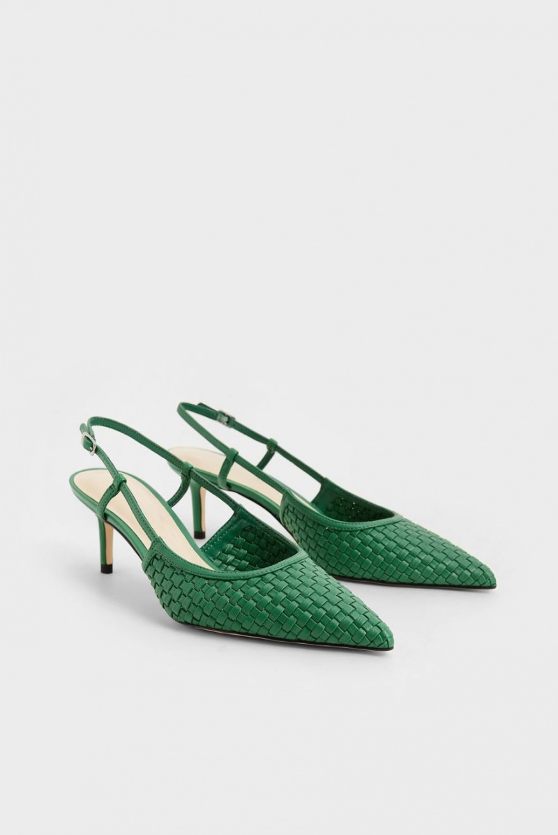 Γοβεσ Charles And Keith Woven Slingback πρασινο | 35064-XOVI