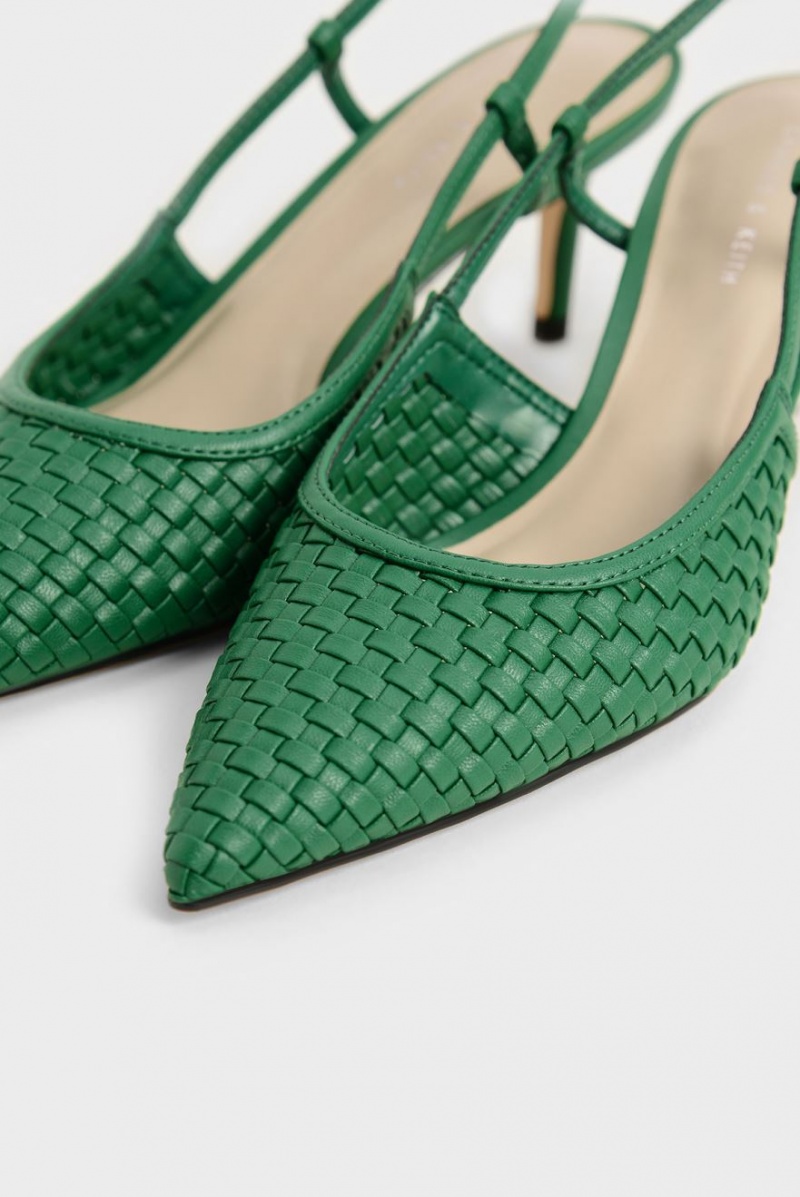 Γοβεσ Charles And Keith Woven Slingback πρασινο | 35064-XOVI
