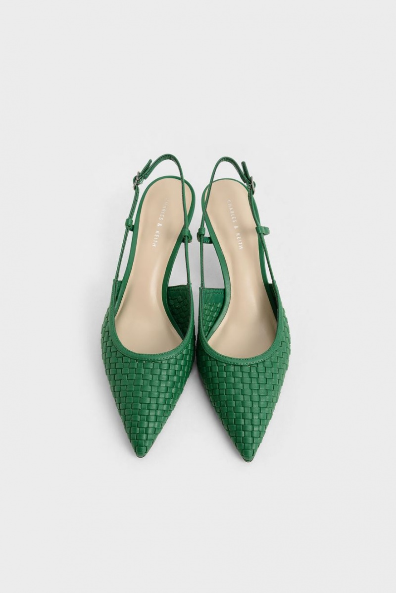 Γοβεσ Charles And Keith Woven Slingback πρασινο | 35064-XOVI