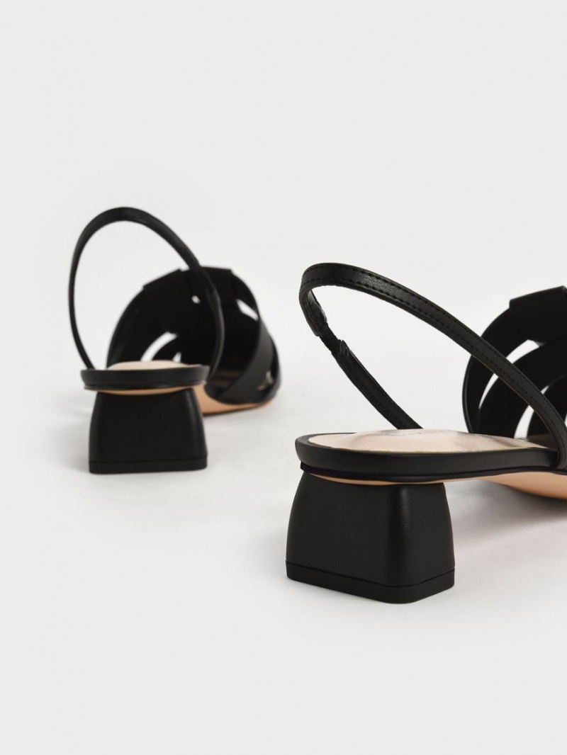 Γοβεσ Charles And Keith Woven Slingback μαυρα | 43675-ONGH
