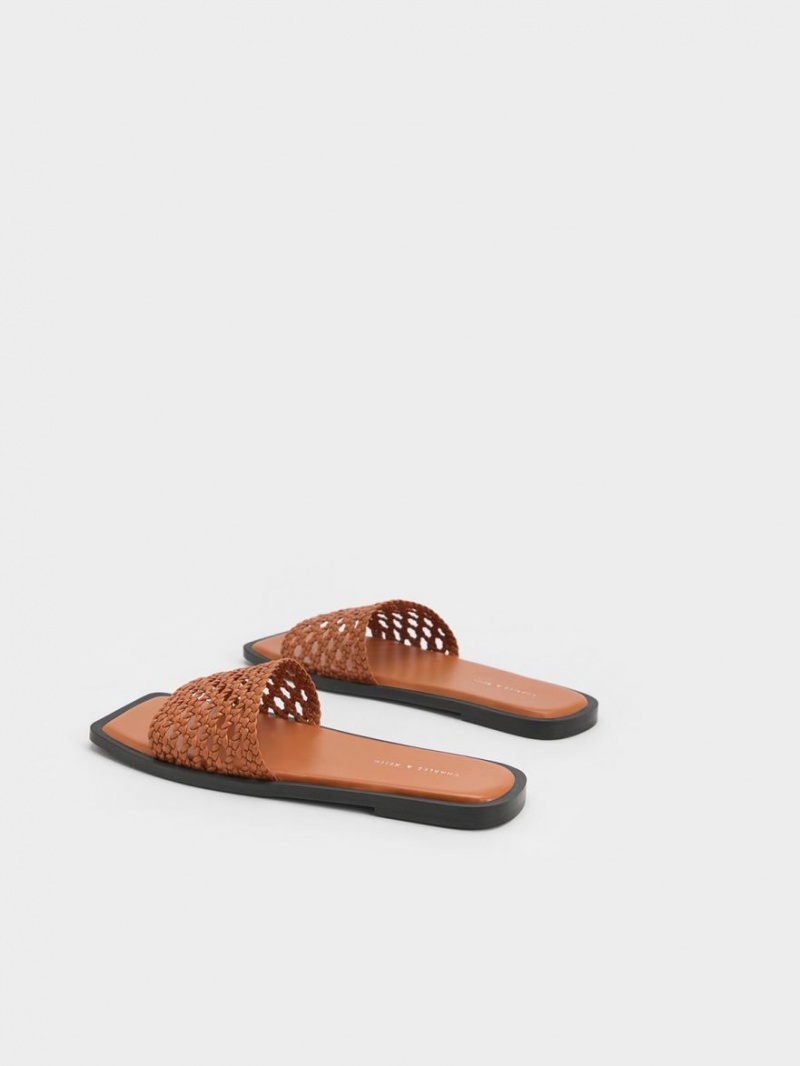 Σαγιοναρεσ Charles And Keith Woven Square-toe καφε | 39526-DOUA