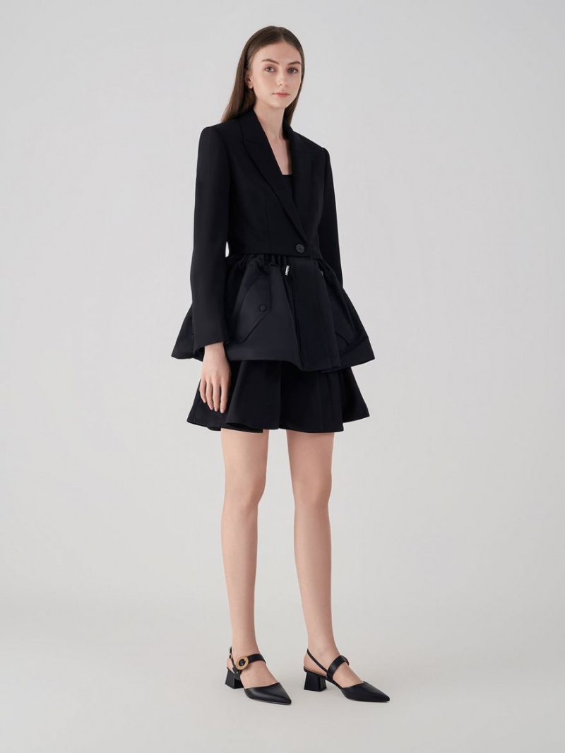 Γοβεσ Charles And Keith Woven πόρπης Slingback με τακουνι μαυρα | 05231-NQIX