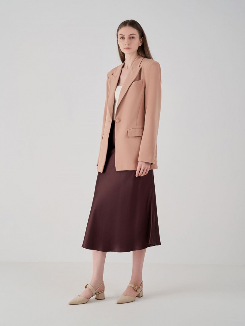 Γοβεσ Charles And Keith Woven πόρπης Slingback με τακουνι Μπεζ | 61978-ZLJW