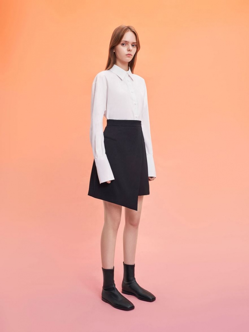 Μποτακια Charles And Keith Zip-Up μαυρα | 83904-SMBW