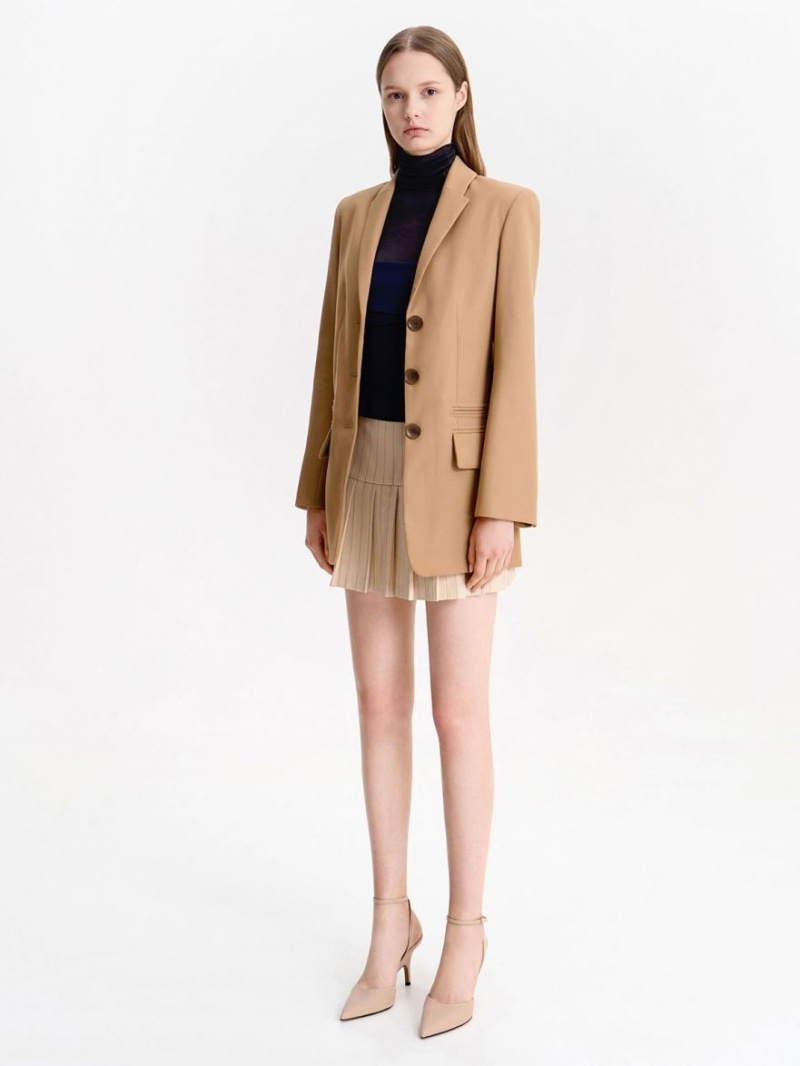 Γοβεσ Charles And Keith δερματινα Ankle λουρακια Μπεζ | 71463-AEBN
