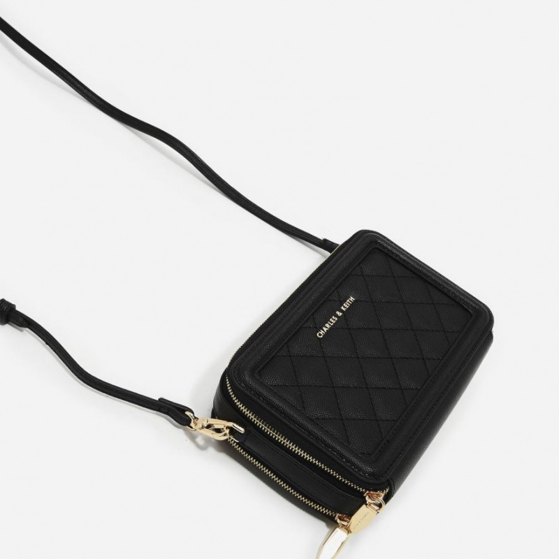 πορτοφολια Charles And Keith Καπιτονέ Boxy Long μαυρα | 73692-EFOD