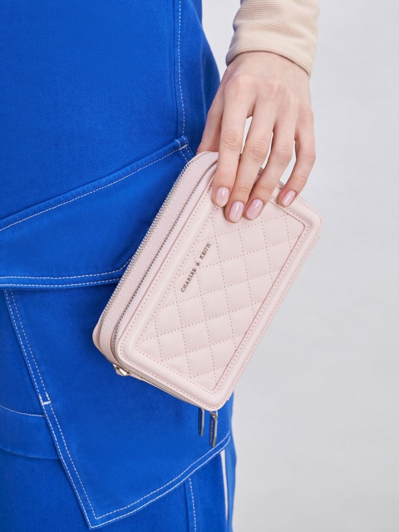 πορτοφολια Charles And Keith Καπιτονέ Boxy Long ροζ | 90182-BTMU