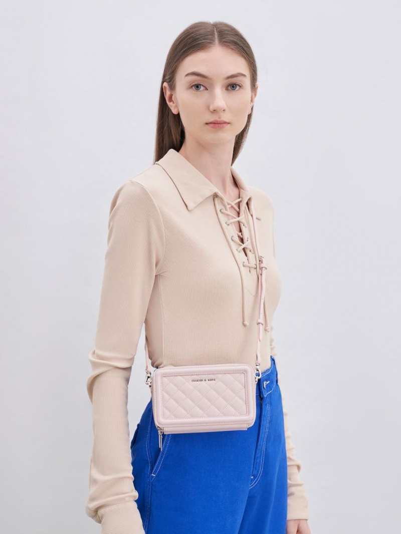 πορτοφολια Charles And Keith Καπιτονέ Boxy Long ροζ | 90182-BTMU