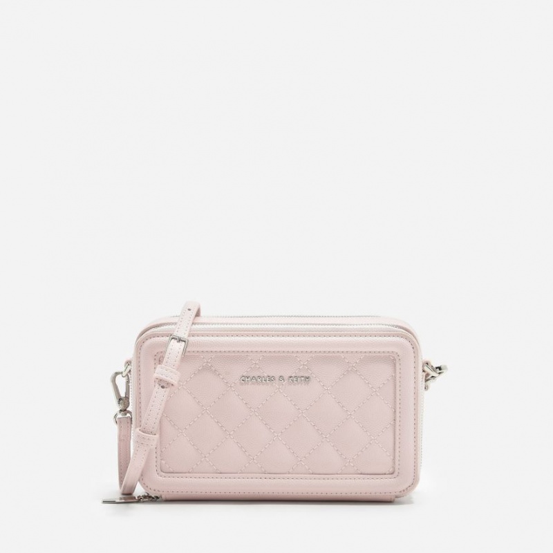 πορτοφολια Charles And Keith Καπιτονέ Boxy Long ροζ | 90182-BTMU