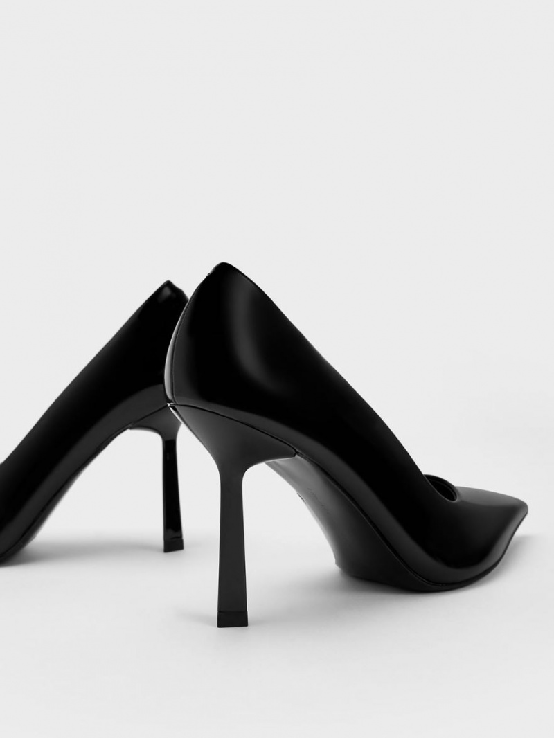 Γοβεσ Charles And Keith λουστρινι Pointed-toe μαυρα | 32784-RBXW