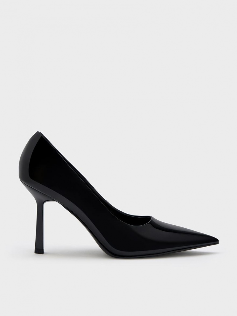 Γοβεσ Charles And Keith λουστρινι Pointed-toe μαυρα | 32784-RBXW