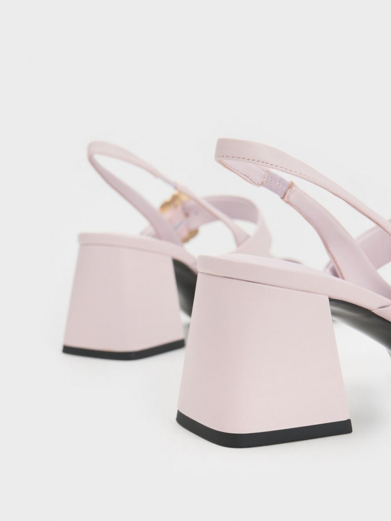 Γοβεσ Charles And Keith λουστρινι Two-Tone Pearl πόρπης Slingback μωβ | 45397-BXEM