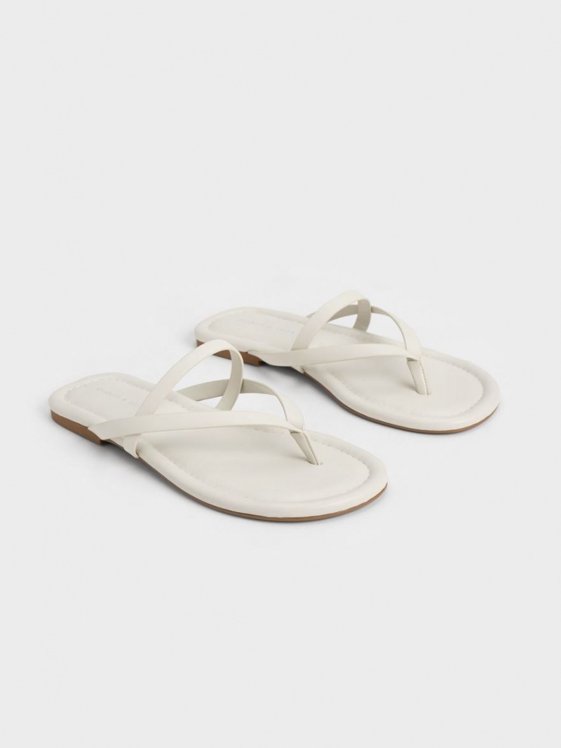Σανδαλια Charles And Keith strappy Στρινγκ ασπρα | 27158-VBYL