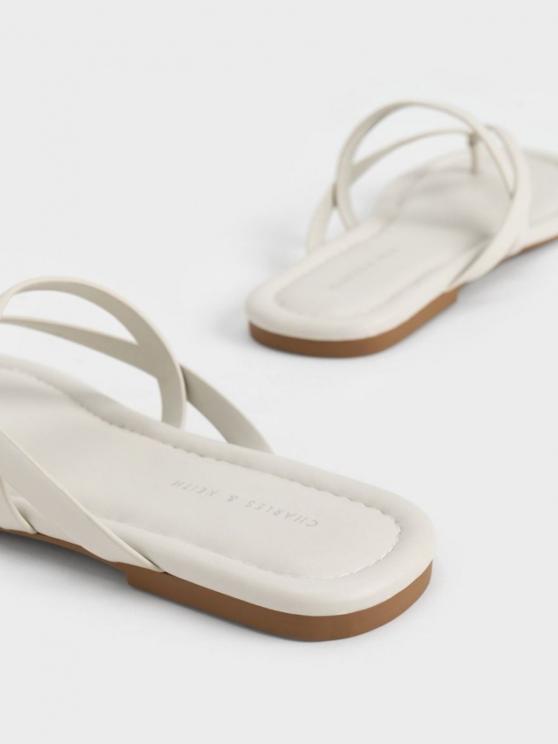 Σανδαλια Charles And Keith strappy Στρινγκ ασπρα | 27158-VBYL