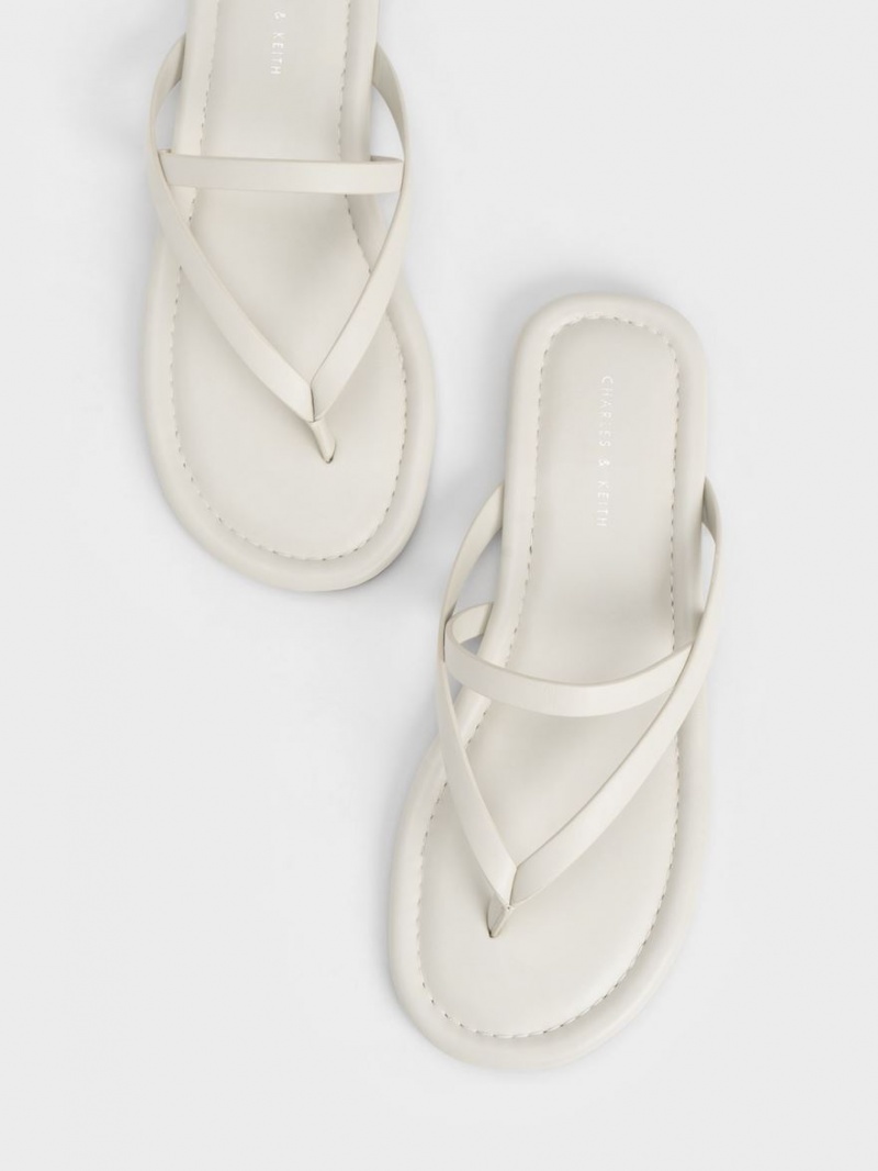 Σανδαλια Charles And Keith strappy Στρινγκ ασπρα | 27158-VBYL