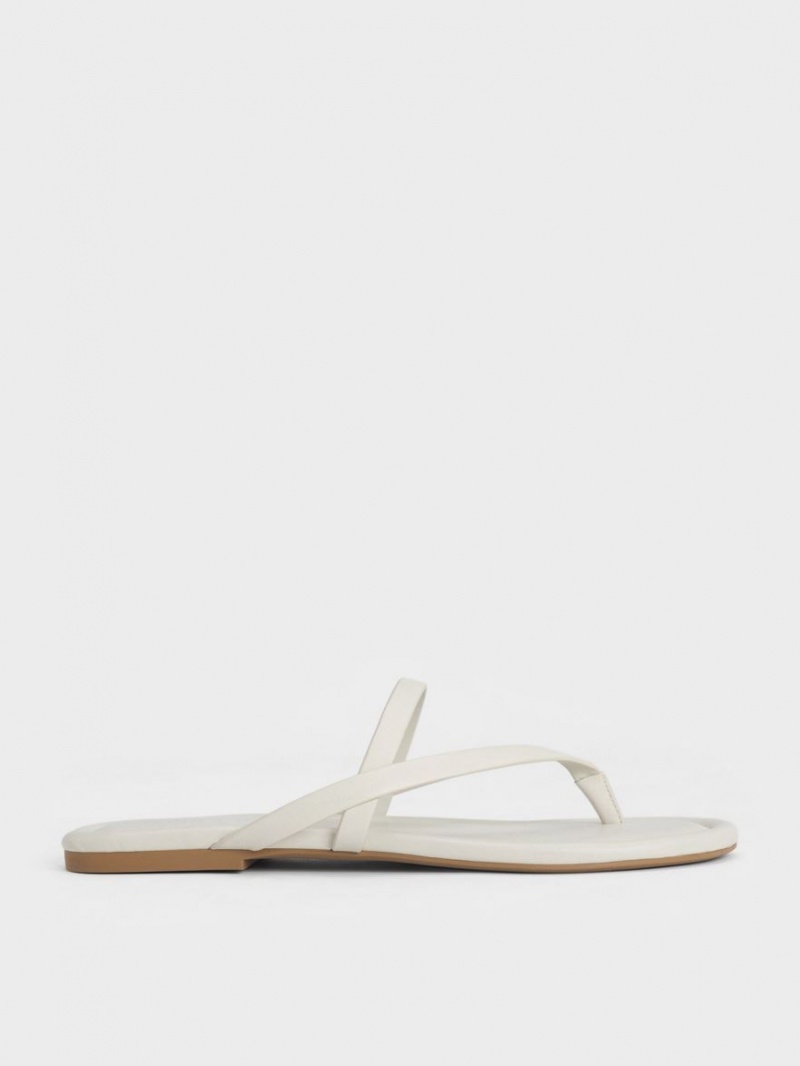 Σανδαλια Charles And Keith strappy Στρινγκ ασπρα | 27158-VBYL