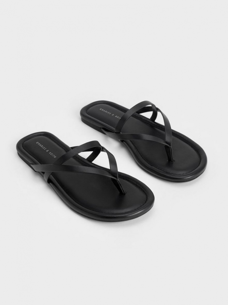 Σανδαλια Charles And Keith strappy Στρινγκ μαυρα | 31052-NCZI