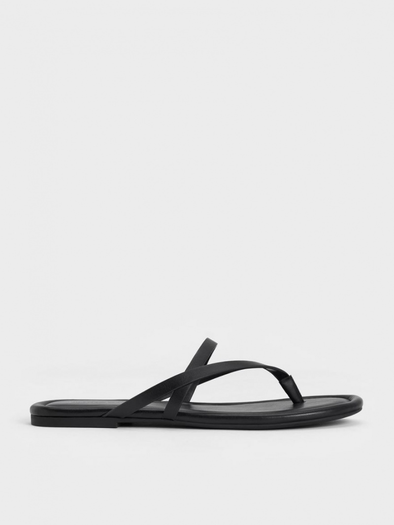 Σανδαλια Charles And Keith strappy Στρινγκ μαυρα | 31052-NCZI