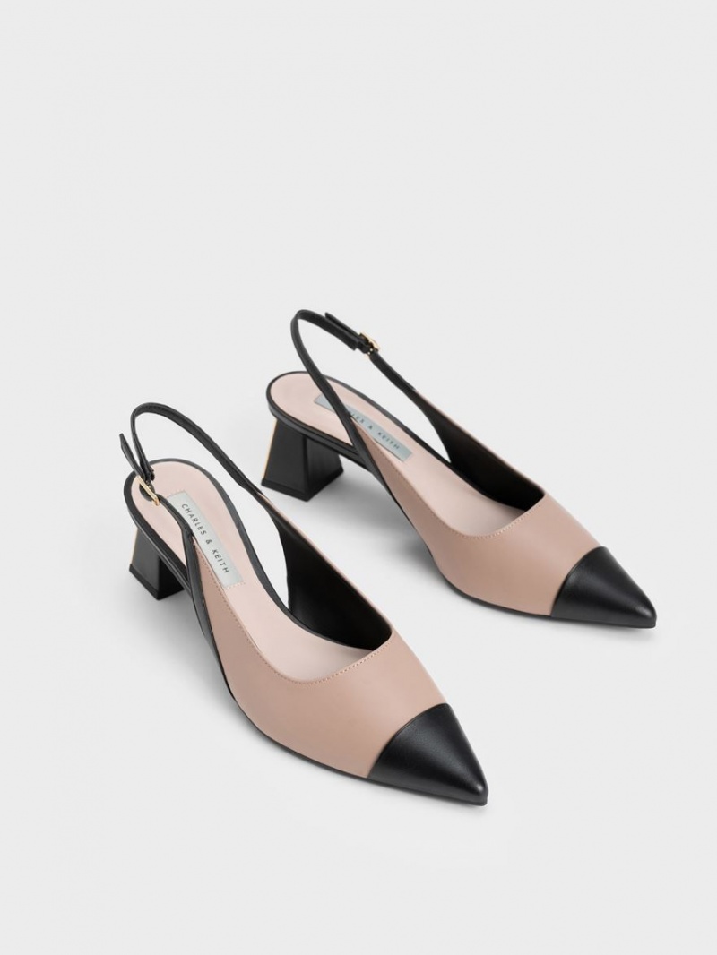 Γοβεσ Charles And Keith toe Cap Slingback Μπεζ | 29460-WRQD
