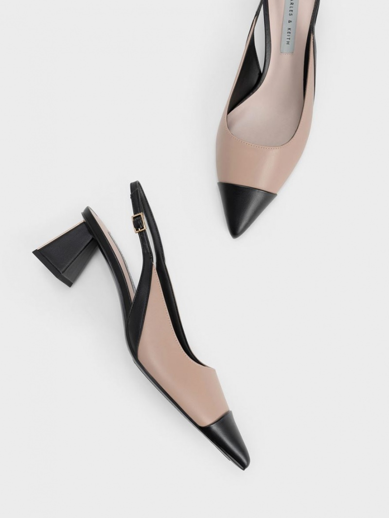 Γοβεσ Charles And Keith toe Cap Slingback Μπεζ | 29460-WRQD