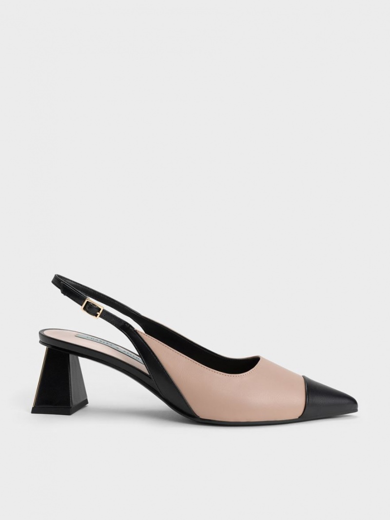 Γοβεσ Charles And Keith toe Cap Slingback Μπεζ | 29460-WRQD