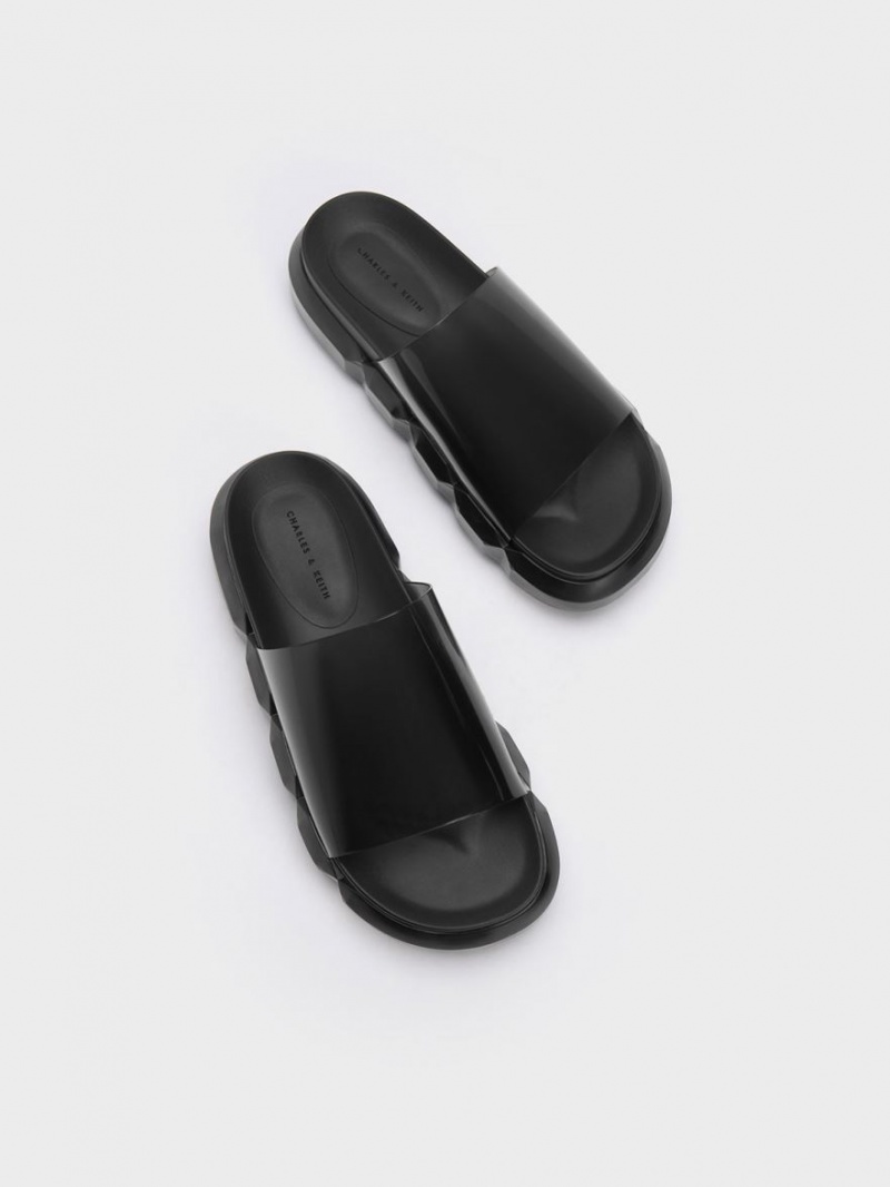 Σανδάλια Slide Charles And Keith Fia See-Through μαυρα | 82516-VOZE