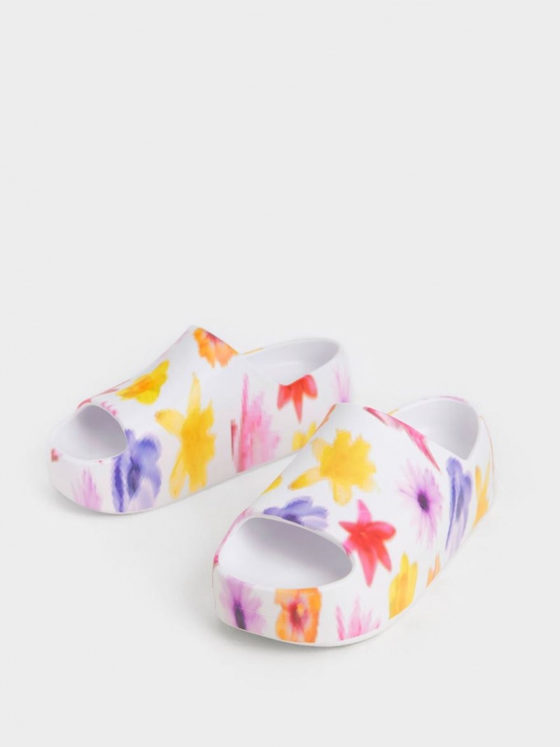 Σανδάλια Slide Charles And Keith Morgan flatforms Πολύχρωμο | 67031-XGTK
