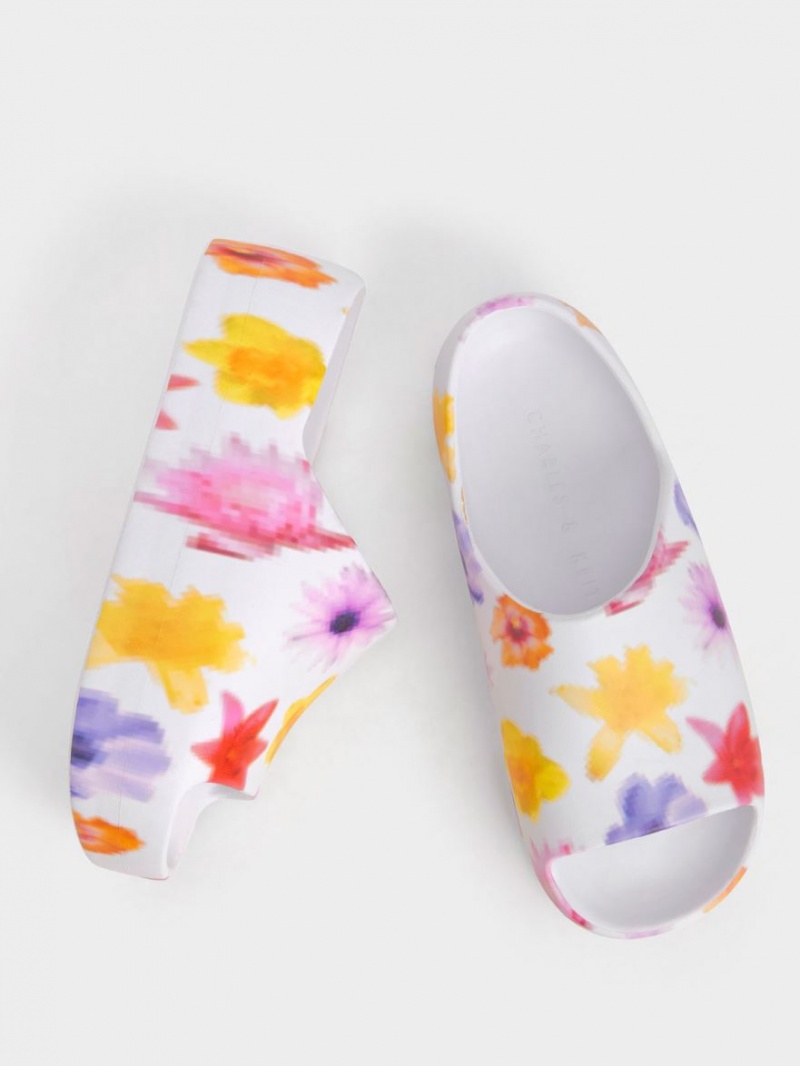 Σανδάλια Slide Charles And Keith Morgan flatforms Πολύχρωμο | 67031-XGTK
