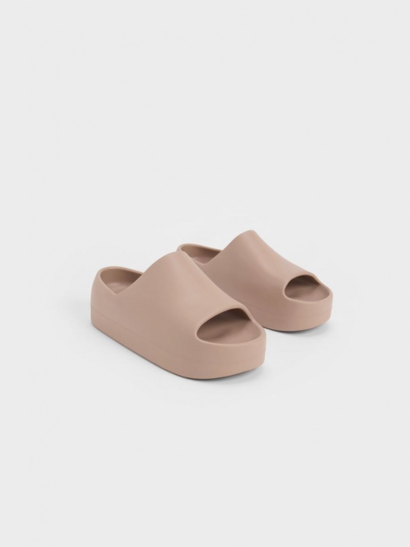 Σανδάλια Slide Charles And Keith Morgan flatforms καφε | 07512-GAWV