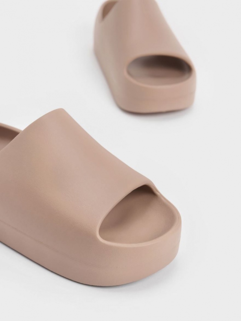 Σανδάλια Slide Charles And Keith Morgan flatforms καφε | 07512-GAWV