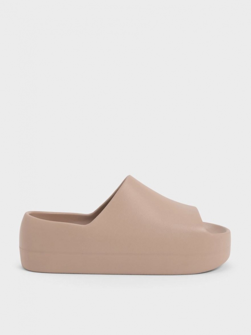 Σανδάλια Slide Charles And Keith Morgan flatforms καφε | 07512-GAWV