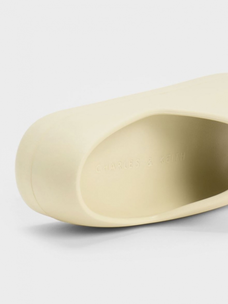 Σανδάλια Slide Charles And Keith Morgan flatforms κίτρινα | 46781-ENLW