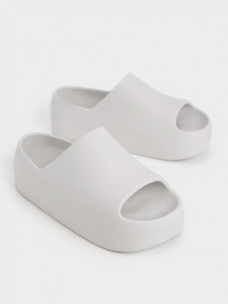 Σανδάλια Slide Charles And Keith Morgan flatforms ασπρα | 96524-UILS