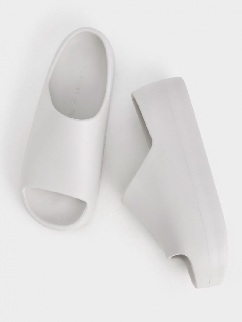 Σανδάλια Slide Charles And Keith Morgan flatforms ασπρα | 96524-UILS