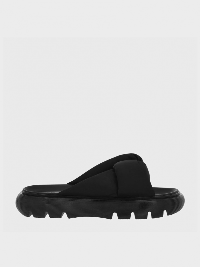 Σανδάλια Slide Charles And Keith Odessa νάιλον Round-toe μαυρα | 30894-DBPZ