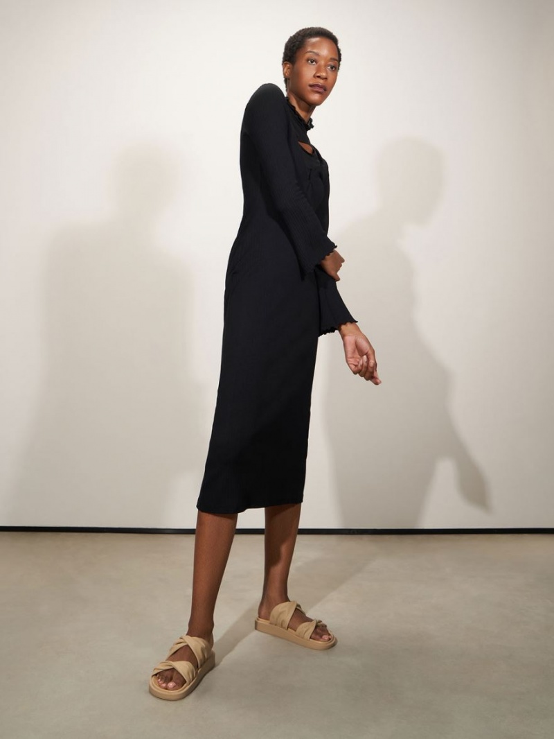 Σανδάλια Slide Charles And Keith Twist λουρακια Με Επένδυση Μπεζ | 90654-SYLF