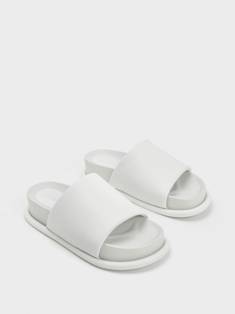 Σανδάλια Slide Charles And Keith Με Επένδυση λουρακια ασπρα | 71563-AUMO