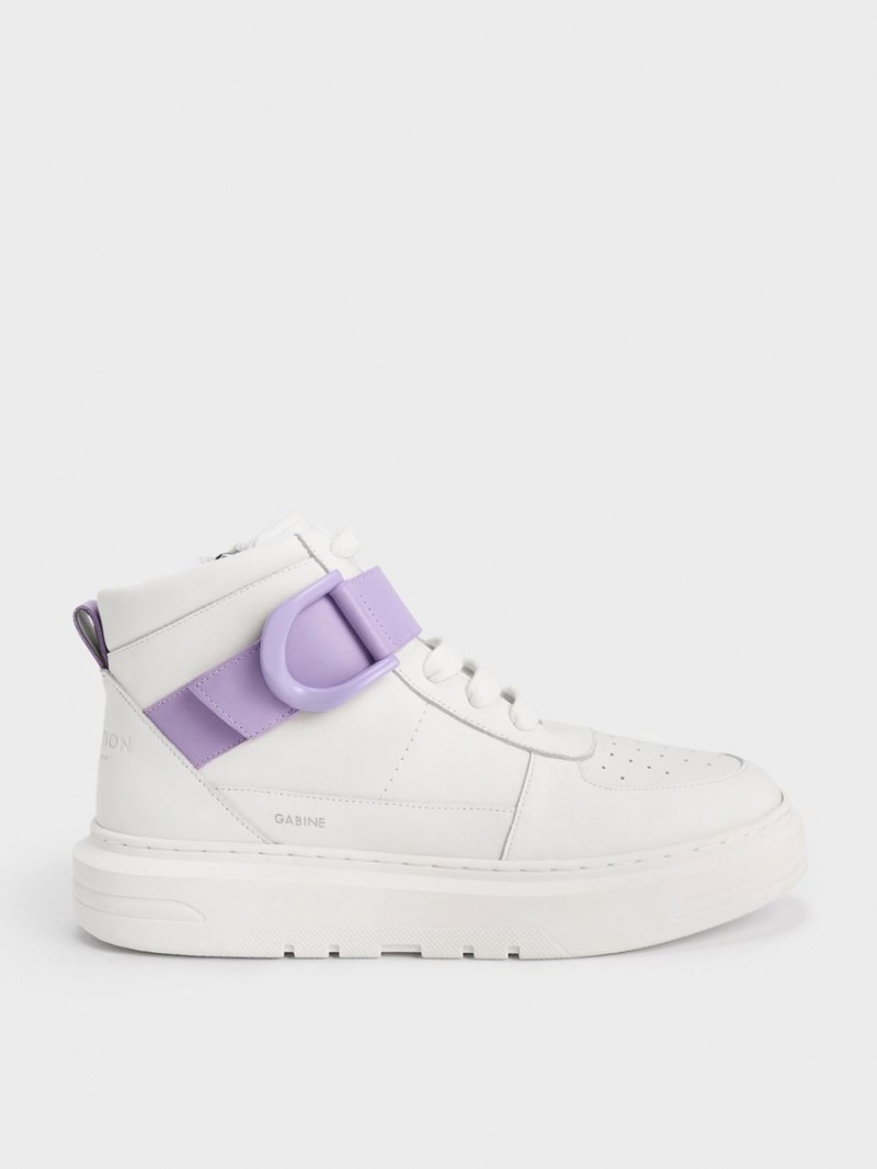Ψηλα Sneakers Charles And Keith Gabine δερματινα ασπρα | 23891-FAHG