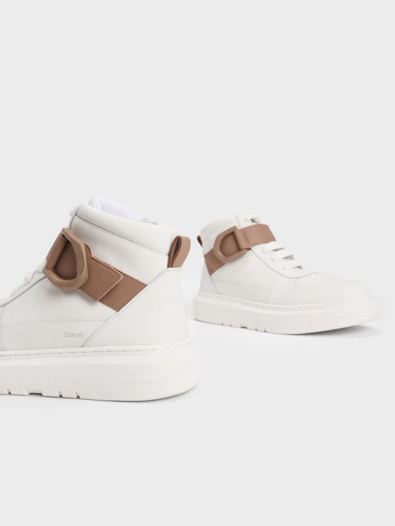 Ψηλα Sneakers Charles And Keith Gabine δερματινα ασπρα | 30865-WGVH