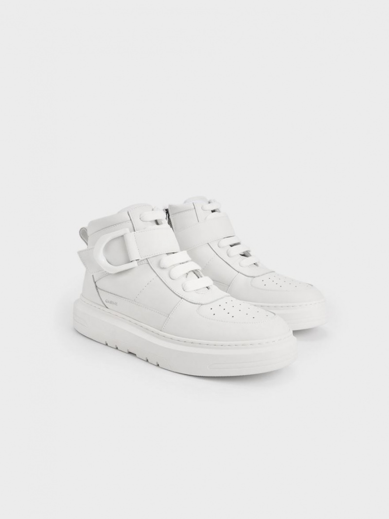 Ψηλα Sneakers Charles And Keith Gabine δερματινα ασπρα | 36752-IBNV