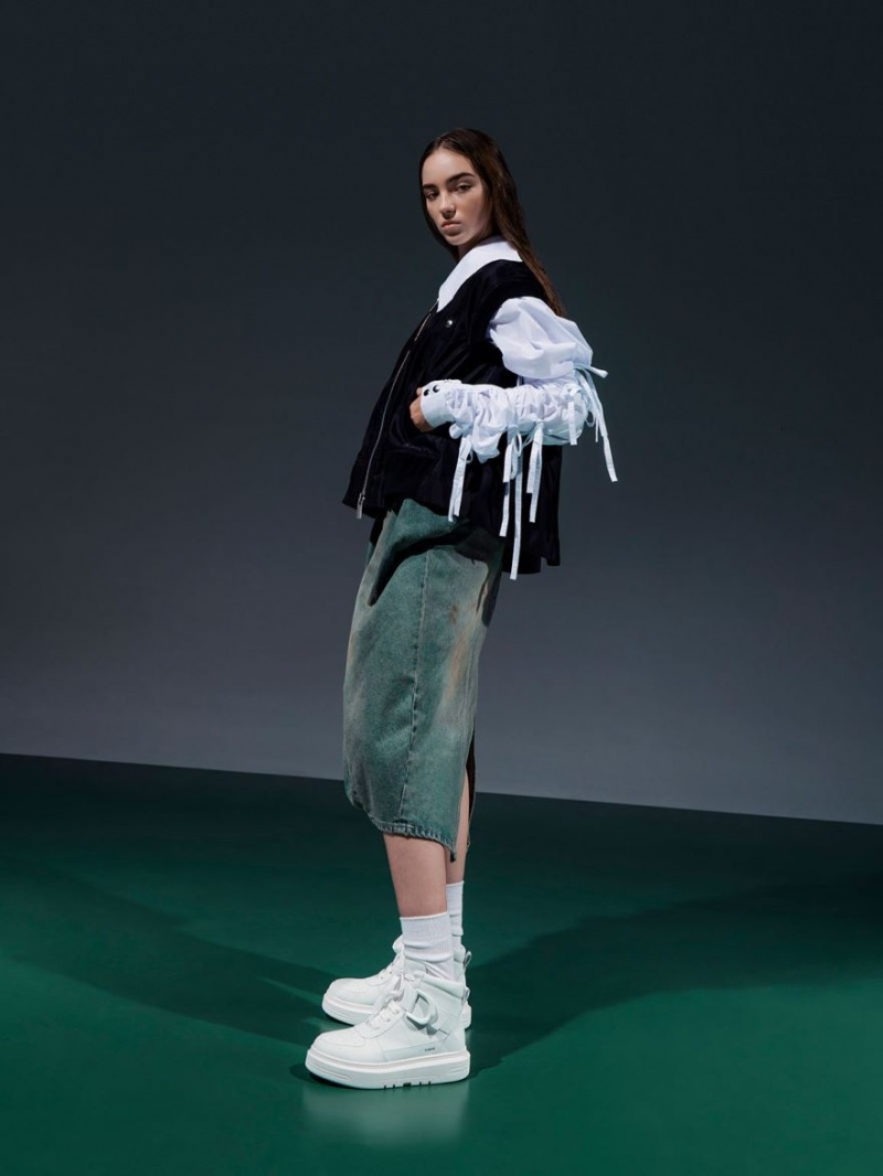 Ψηλα Sneakers Charles And Keith Gabine δερματινα ασπρα | 36752-IBNV