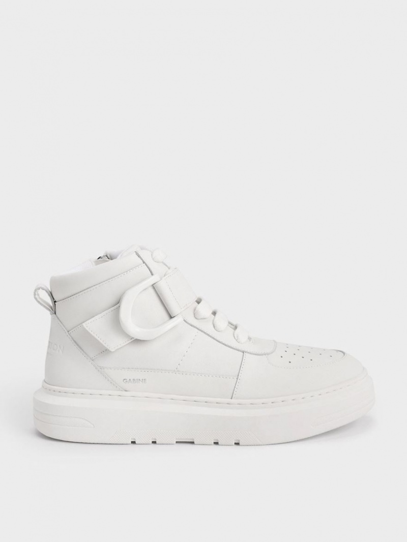 Ψηλα Sneakers Charles And Keith Gabine δερματινα ασπρα | 36752-IBNV